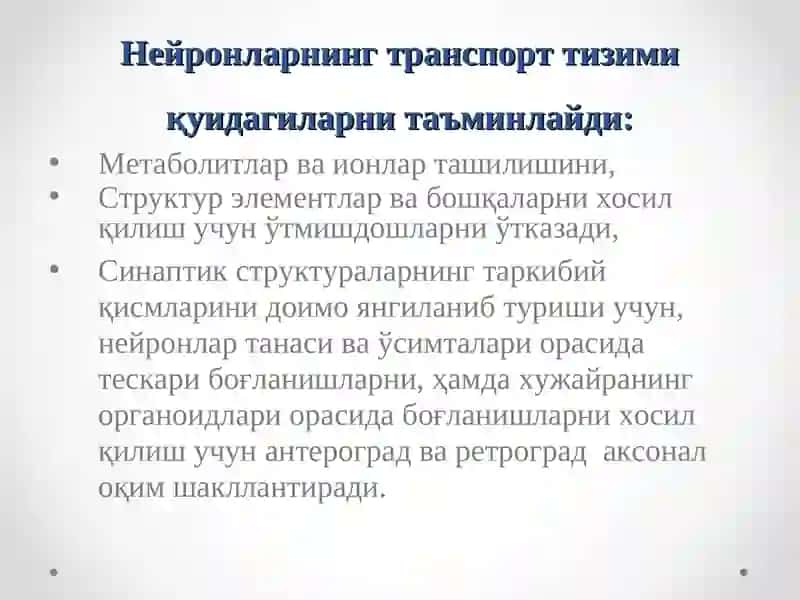 Нерв тизими биокимёси. 4