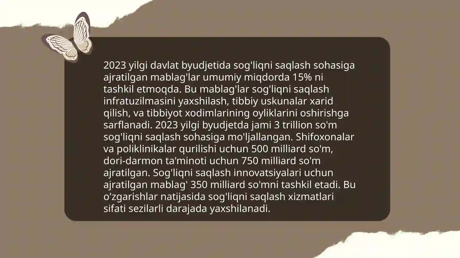 Moliyalashtirish manbalari (byudjet va byudjetdan tashqari, tibbiy sugʻurta) 4