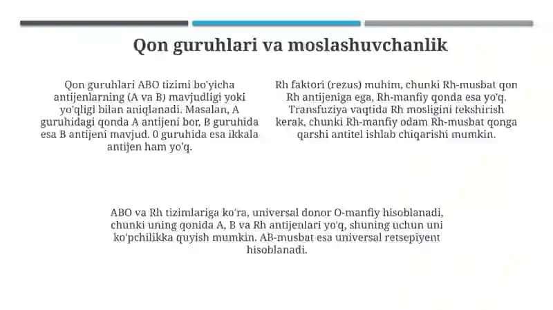 Donor qoni manbalari. Qon komponentlari va preparatlari 4