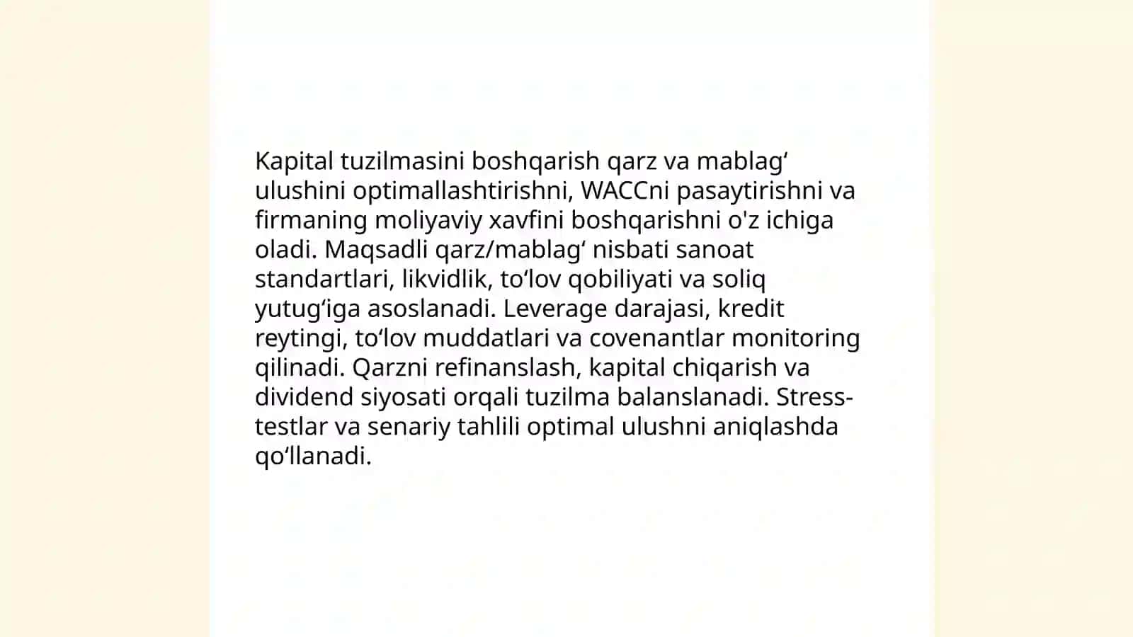 Korxonalarda kapitalni boshqarish 4