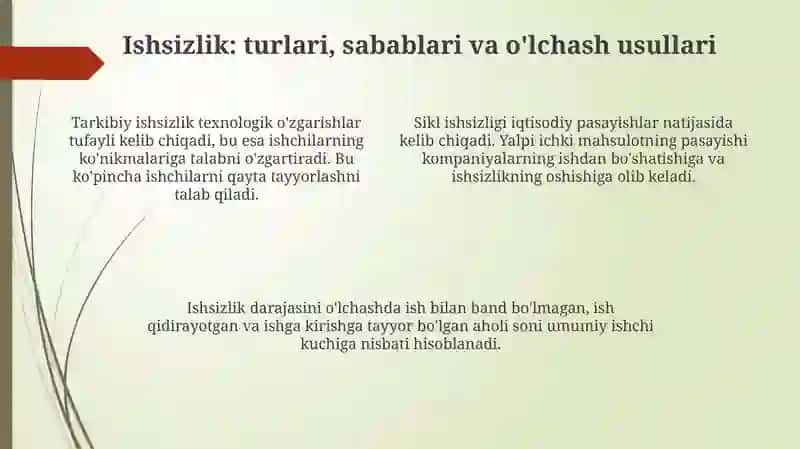 Mehnat resurslari va bandlikning asosiy ko'rsatkichlari 4