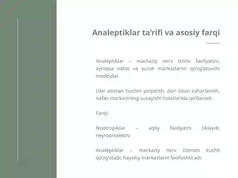 Nootrop vositalar Analeptiklar 4