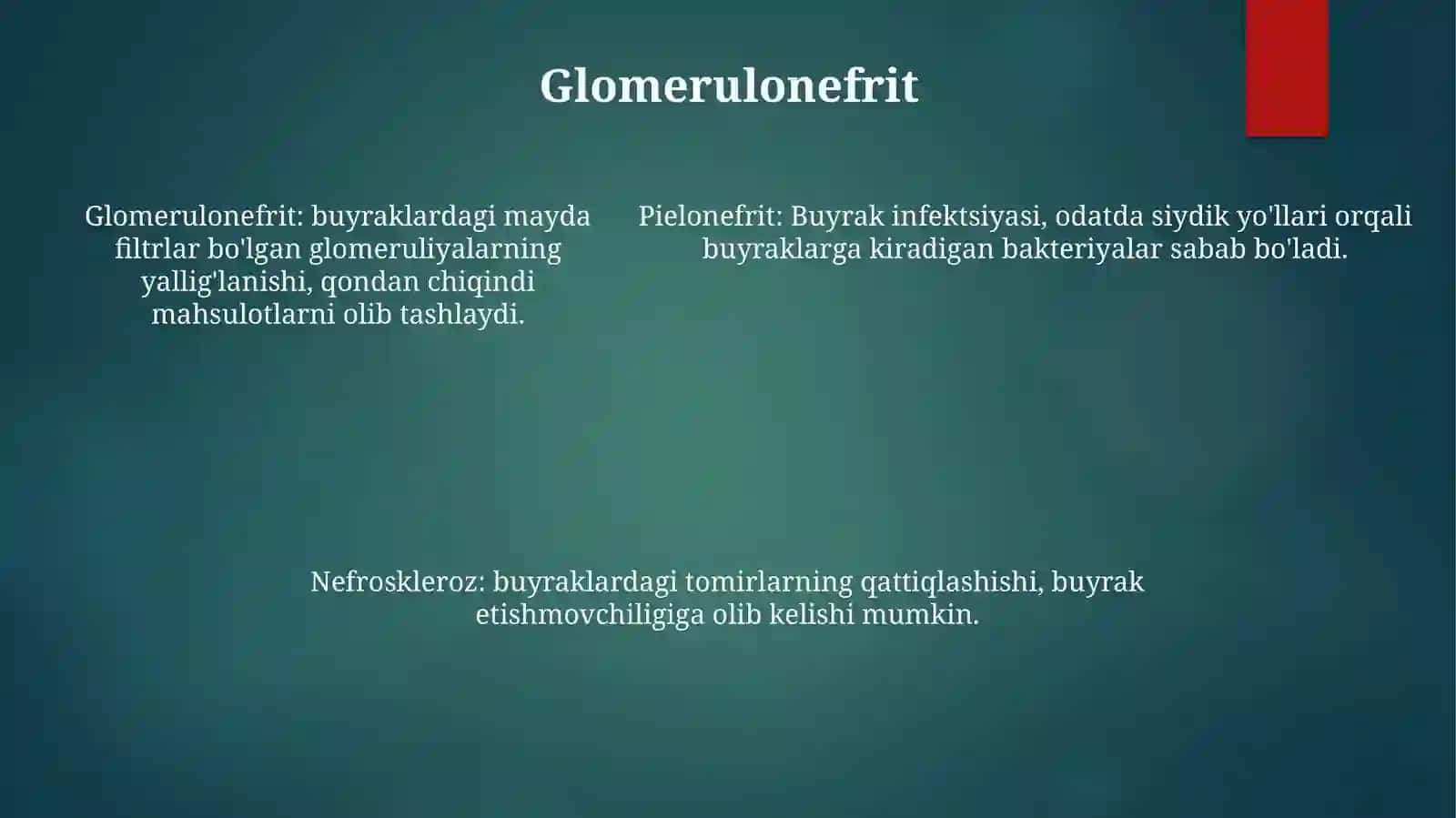 Nefropatiya. Gulmonefrit O'Tkir Va Surnkali Buyrak Yetshmovchligi PielonefritNefrosklerozPotomorfologiyasi 4