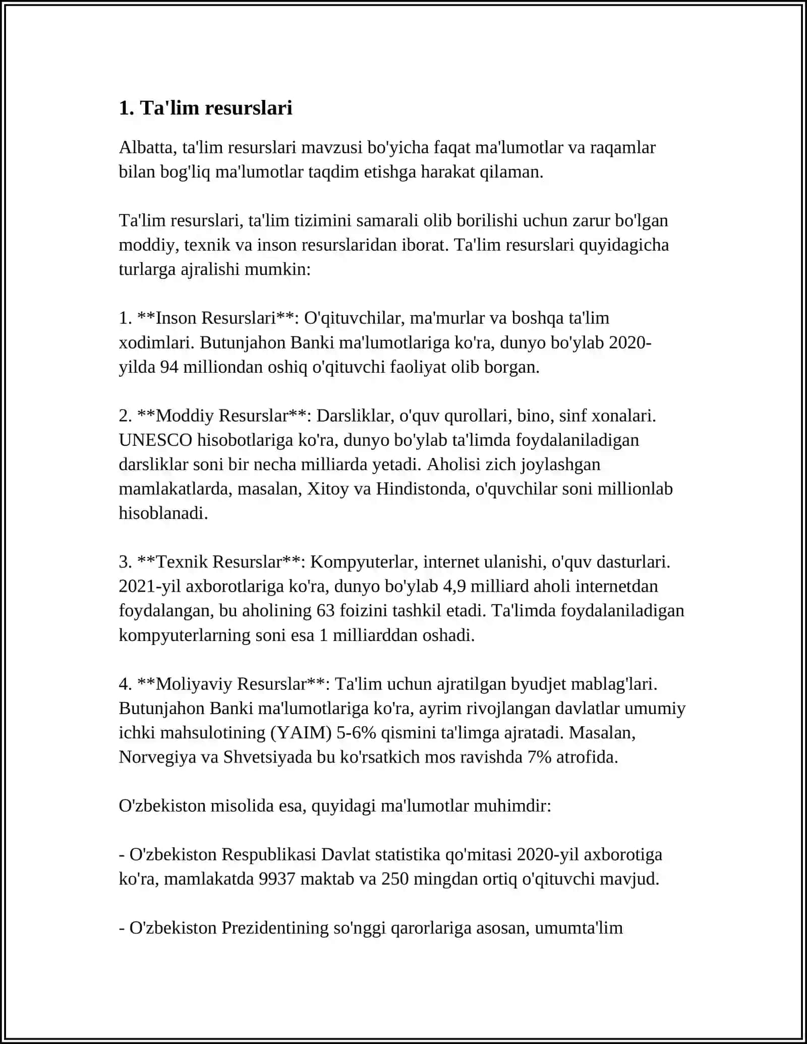 TARXCHI UCHUN FOYDALI INTERNET SAHIFALARI RUYHATI VA IZOHINI TUZING 4