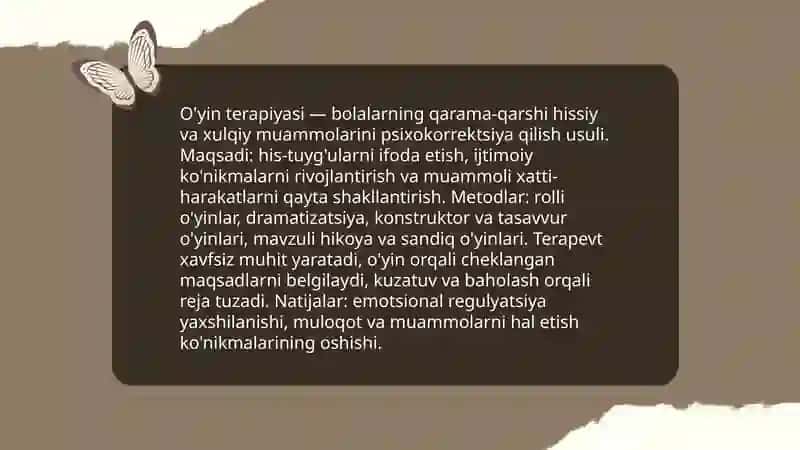 Psixokorreksiya faoliyatida qo'llaniladigan usullar 4