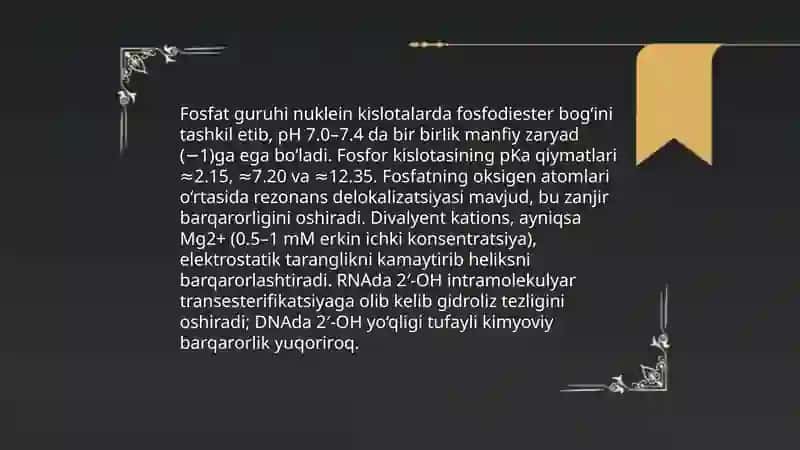 Nuklein kislotalarning kimyoviy xossalari va ularni modellash 4