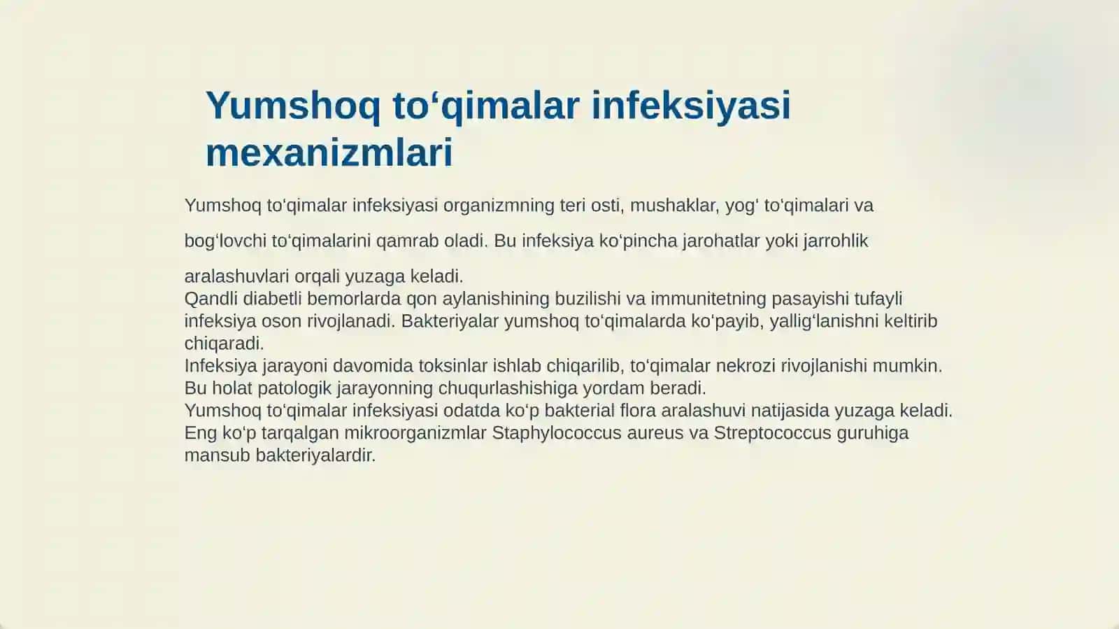 QANDLI DIABETLI BEMORLARDA YUMSHOQ TO‘QIMALAR XIRURGIK INFEKSIYASINI DAVOLASH USULLARI 4
