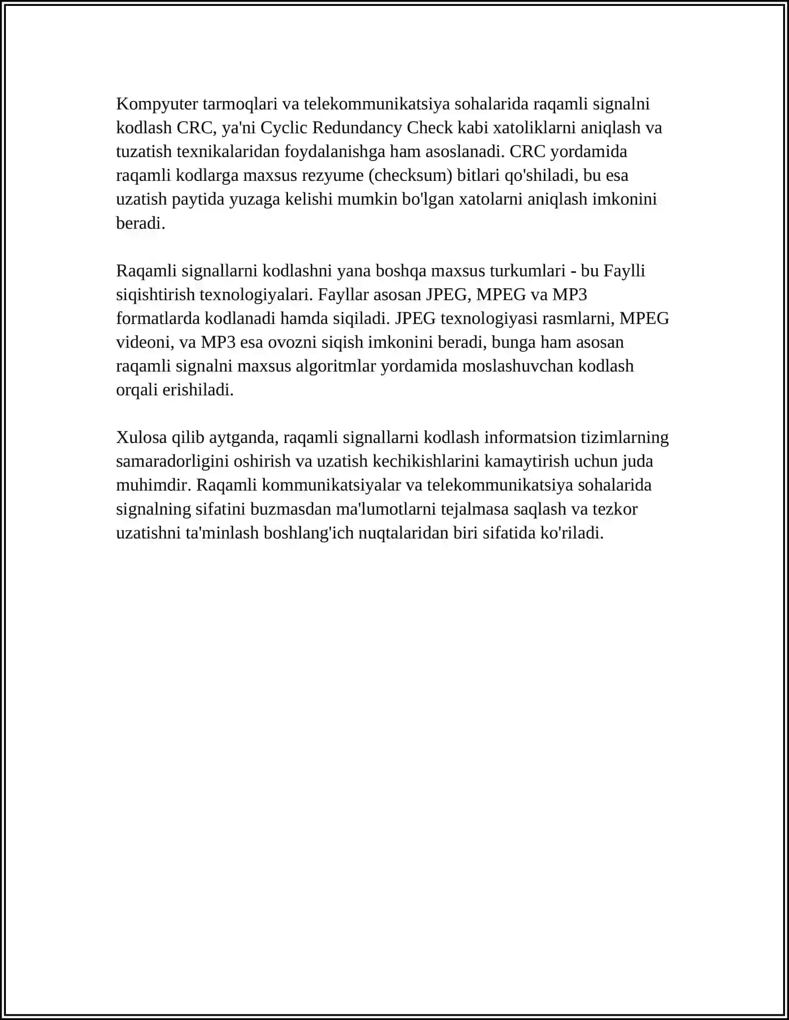 RAQAMLI VA ANALOG SIGNAL ISHLOV BERISH ASOSLARI 4