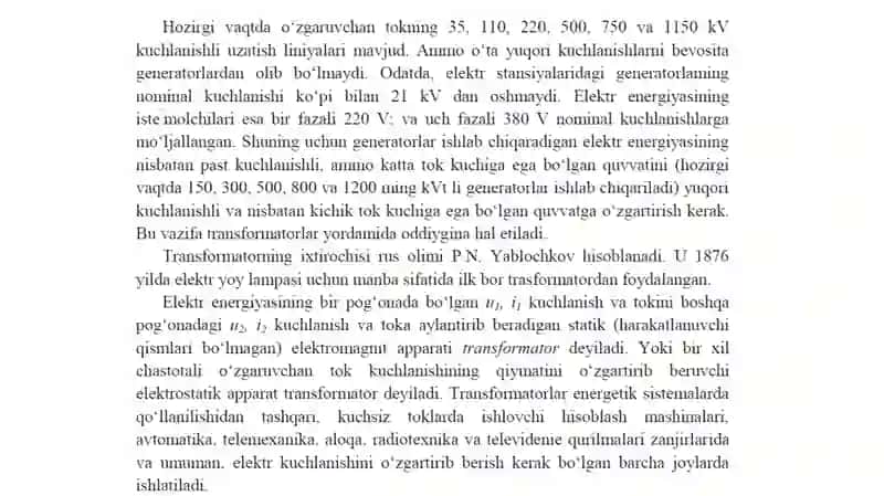 Elektr mexanikasi va texnologiyalari 4