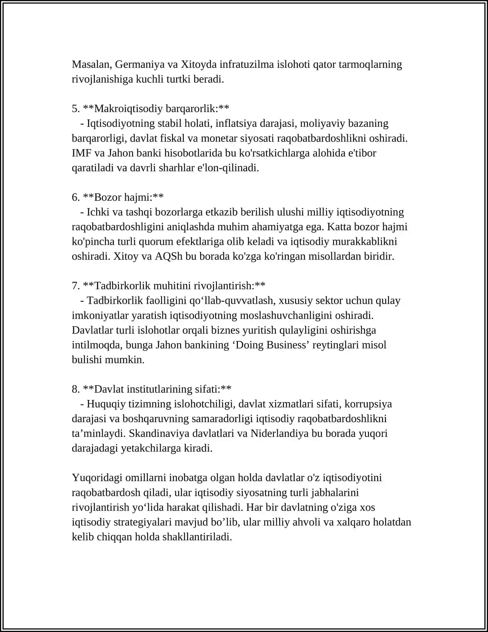 GLABALLASHUV DAVRIDA MILLIY IQTISODIYOT RAQOBATBARDOSHLIGI 4