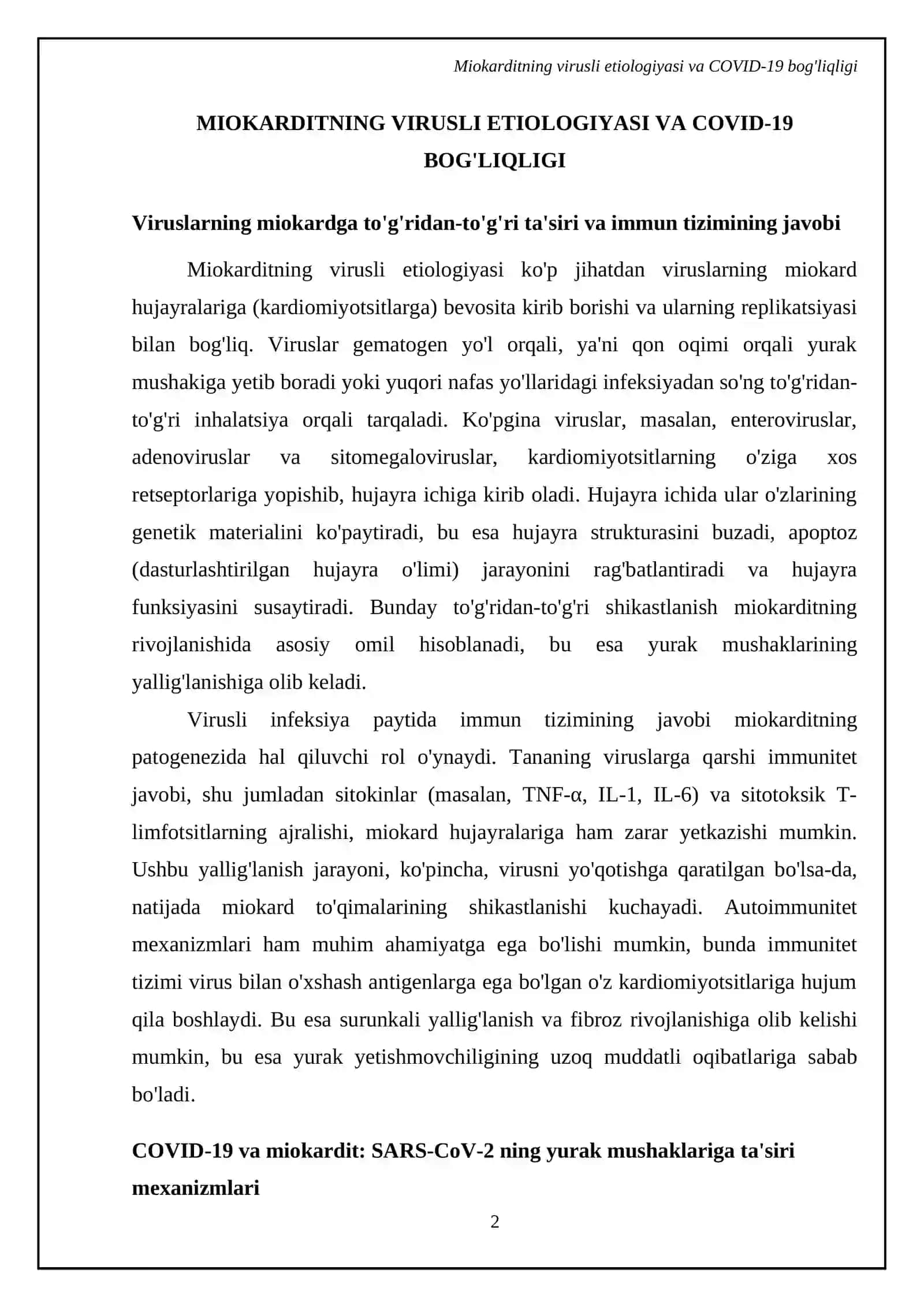 MIOKARDITNING VIRUSLI ETIOLOGIYASI VA COVID-19 BOG'LIQLIGI 4
