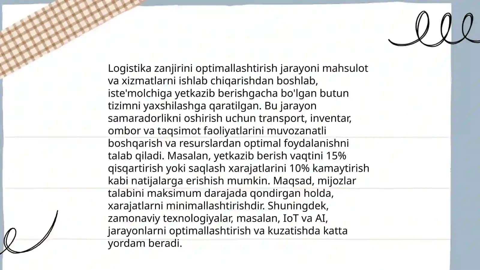 Transport va logistika sohasida xizmat koʻrsatish va texnikalarni boshqarish 4