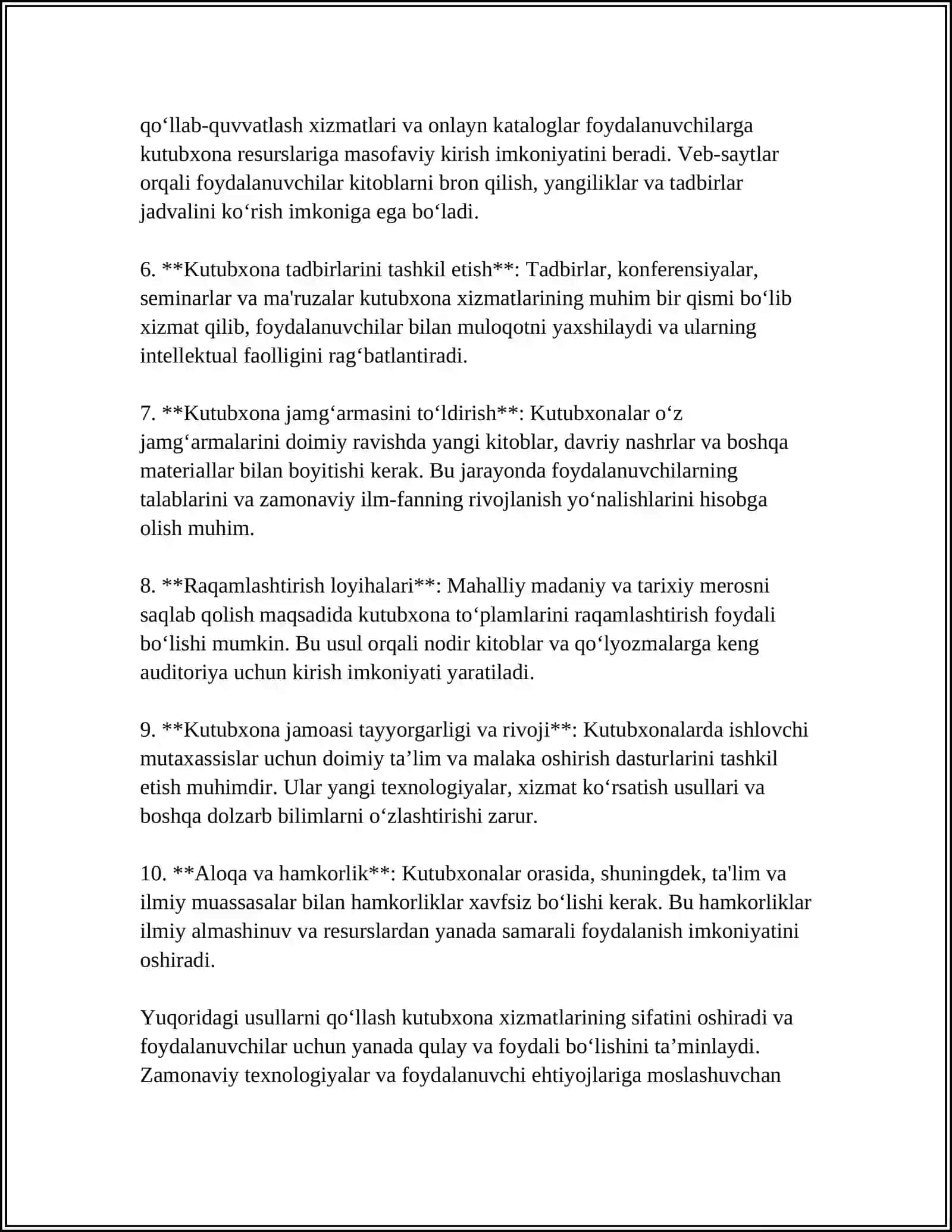 KUTUBXONALARGA METODIK RAHBARLIKNI TASHKIL ETISH MASALALARI 4