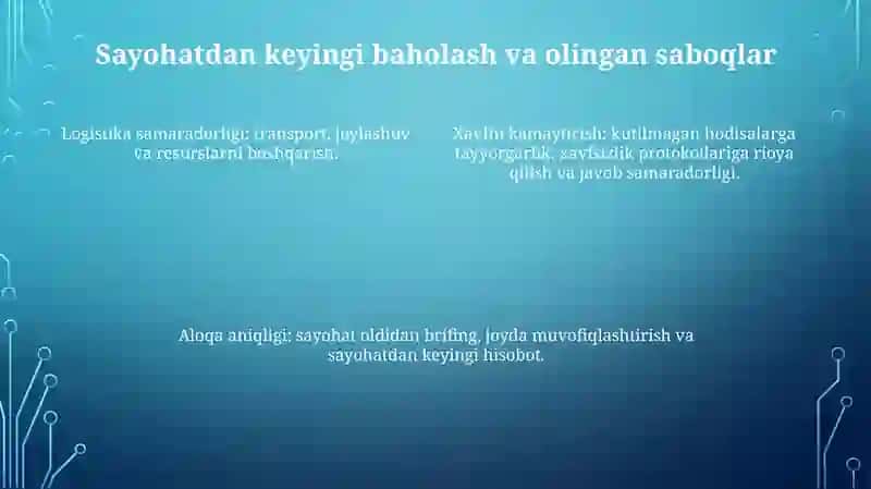 Kunduzgi sayr tashkil etish 4