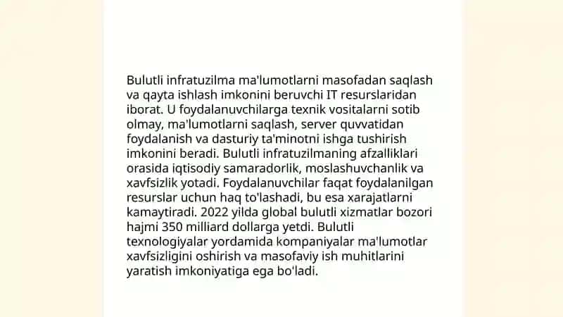 Bulutli texnologiyalarning infratuzilmani rivojlantirishdagi roli 4