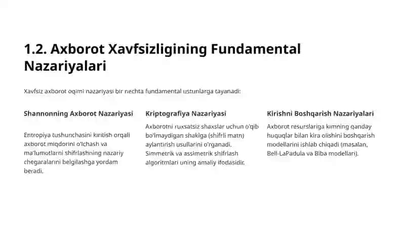 Xavfsiz axborot oqimining panjara modeli. 4