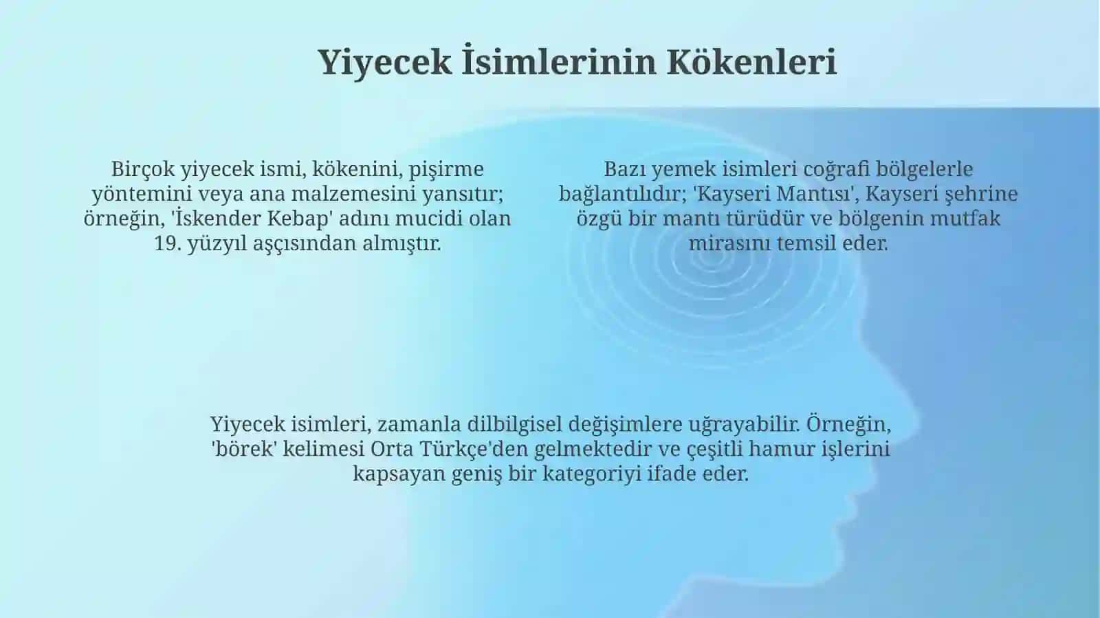 Yiyecek İsimlerinin Kökeni, Yapısı ve Anlamsal Kategorileri 4