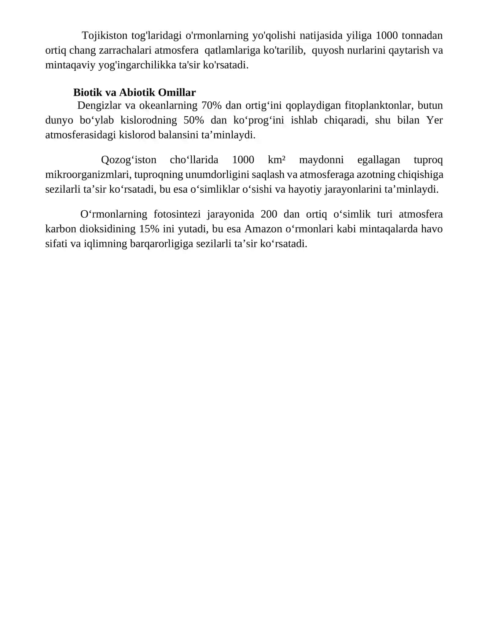 Landshaftlarda biosfera atmosferaning bogʻliqligi 4