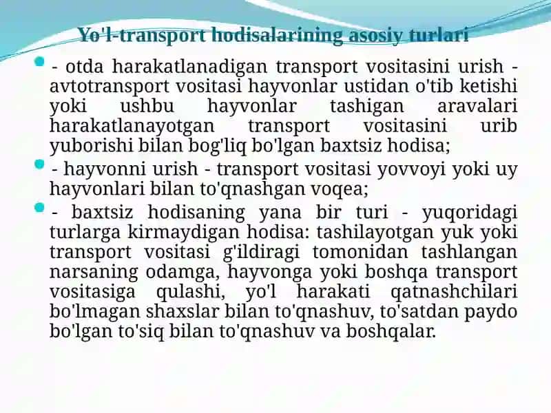 Yo'l-transport hodisasi 4