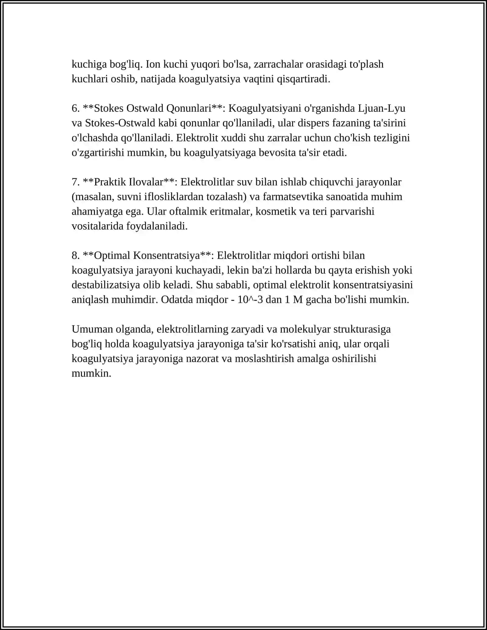 ELEKTROLITLAR ARALASHMASI TASIRIDAGI KOAGULYATSIYA 4