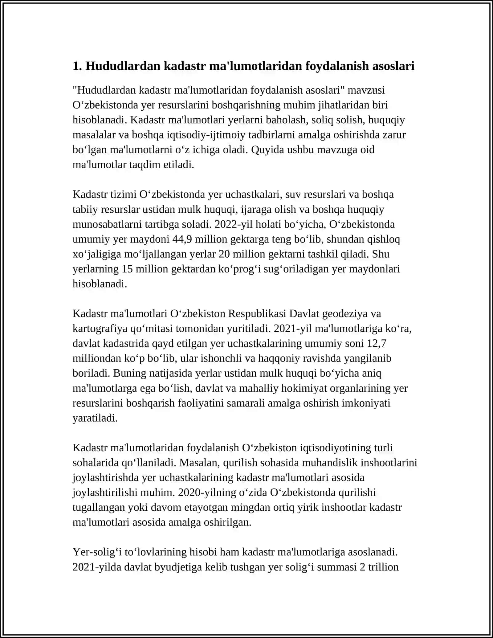 HUDUDLAR KADASTRIDAN FOYDALANISHDA DAVLAT BOSHQARUV TIZIMI 4