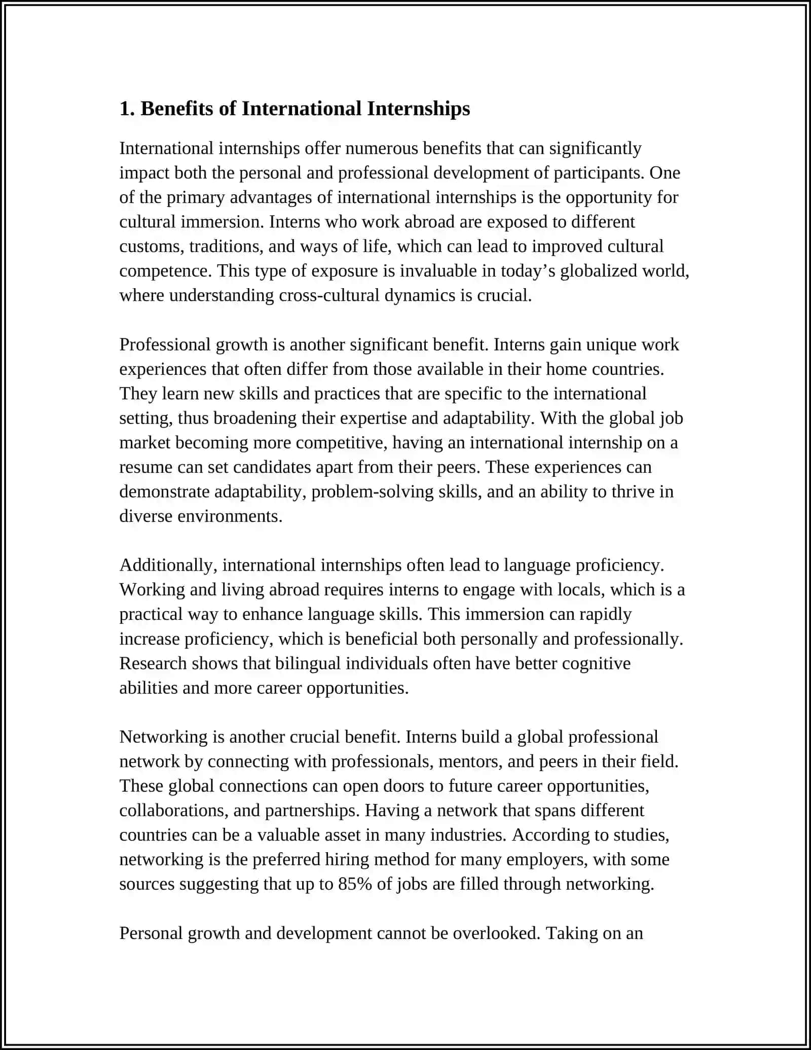 HAVING PROFICIENCY ABROAD. GAINING EXPERIENCE. INTERNSHIPS ABROAD 4
