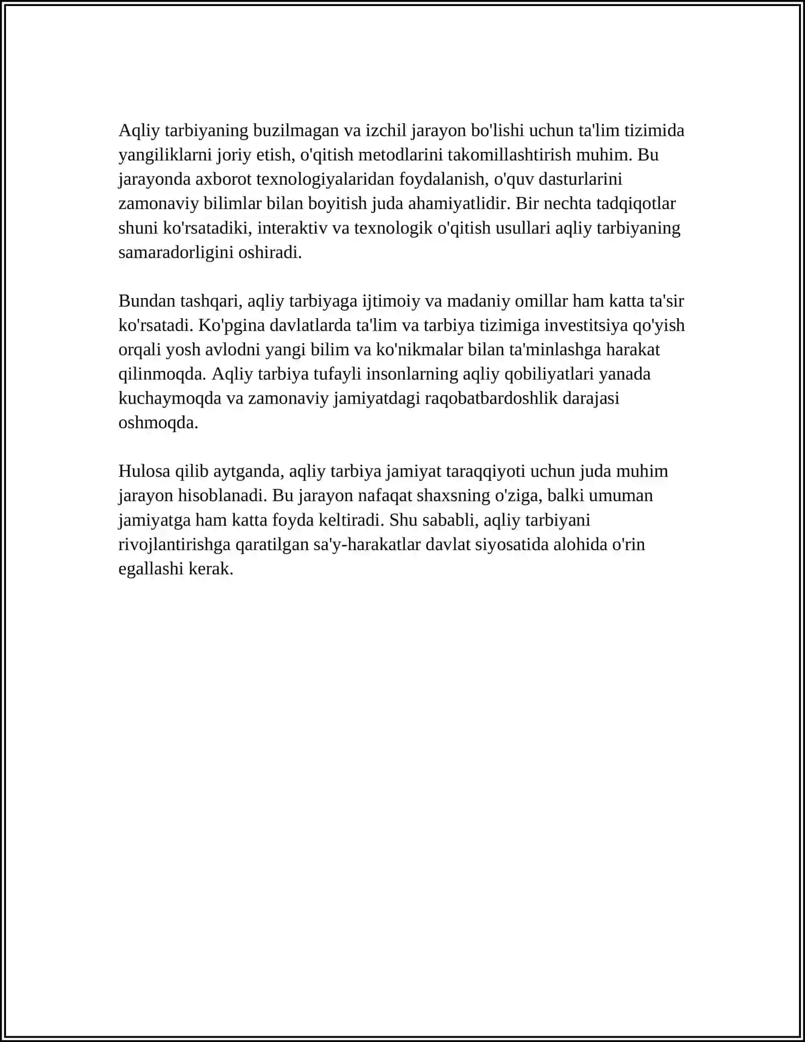 MAKTABGACHA TA'LIM TASHKILOTLARIDA AQLIY TARBIYA TASHKIL ETILISHI 4