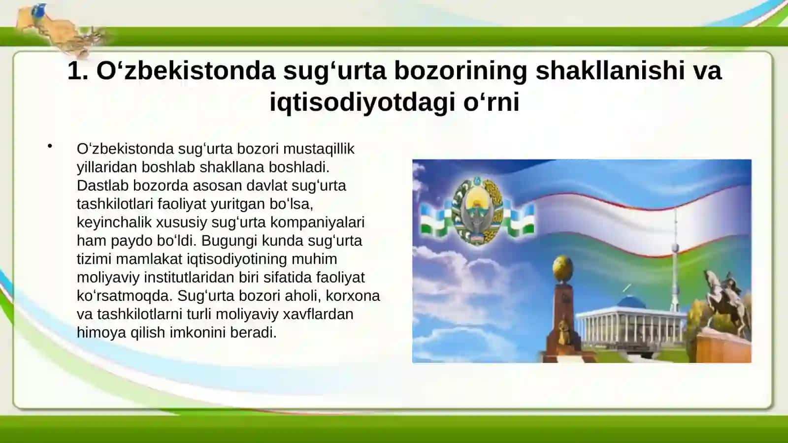 Oʻzbekistonda sugʻurta bozorining hozirgi holati va rivojlanish istiqbollari. 4