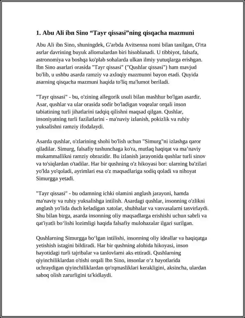 ABU ALI IBN SINO TAYR QISSASI (QUSH HIKOYATI) 4