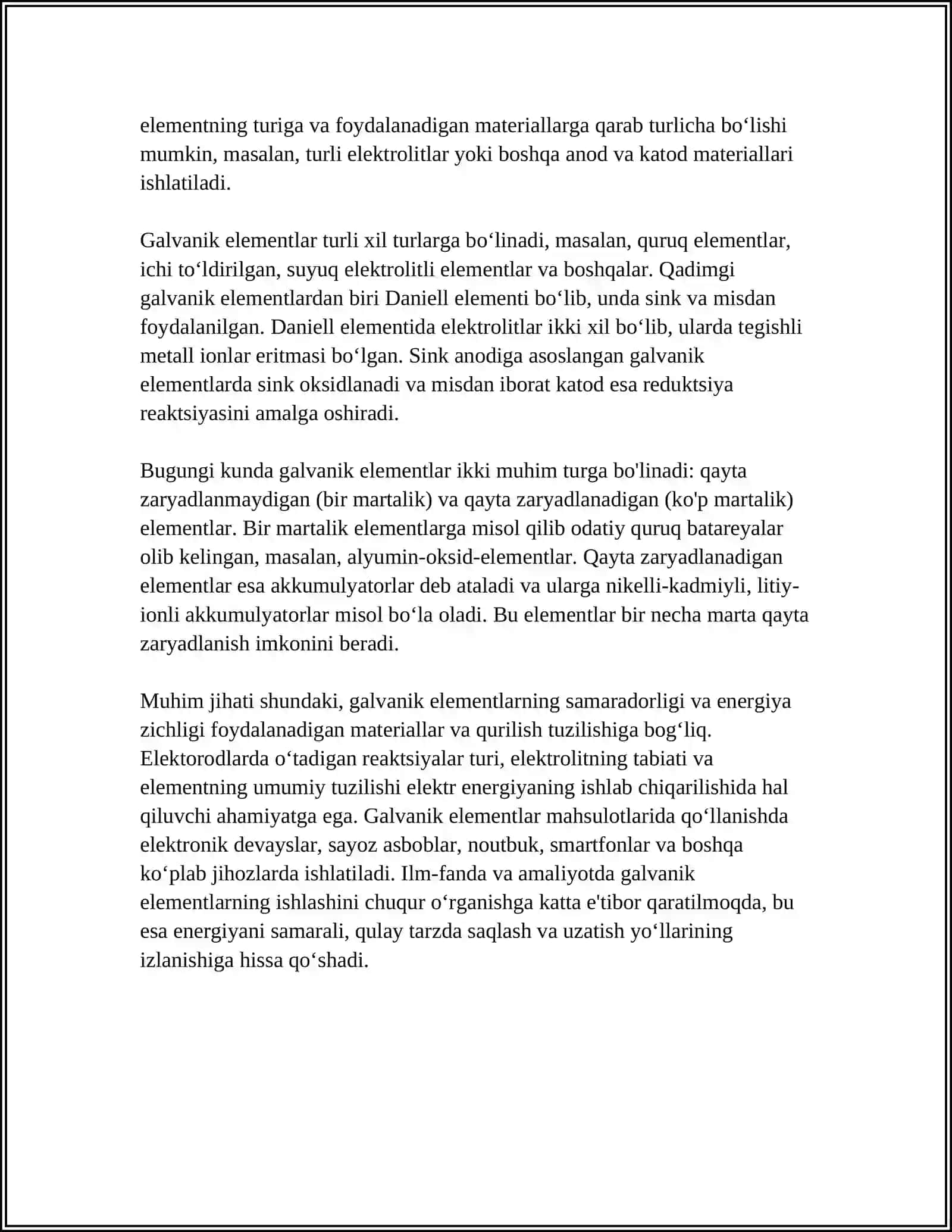 GALVANIK ELEMENTLAR VA AKKUMULYATORLAR 4