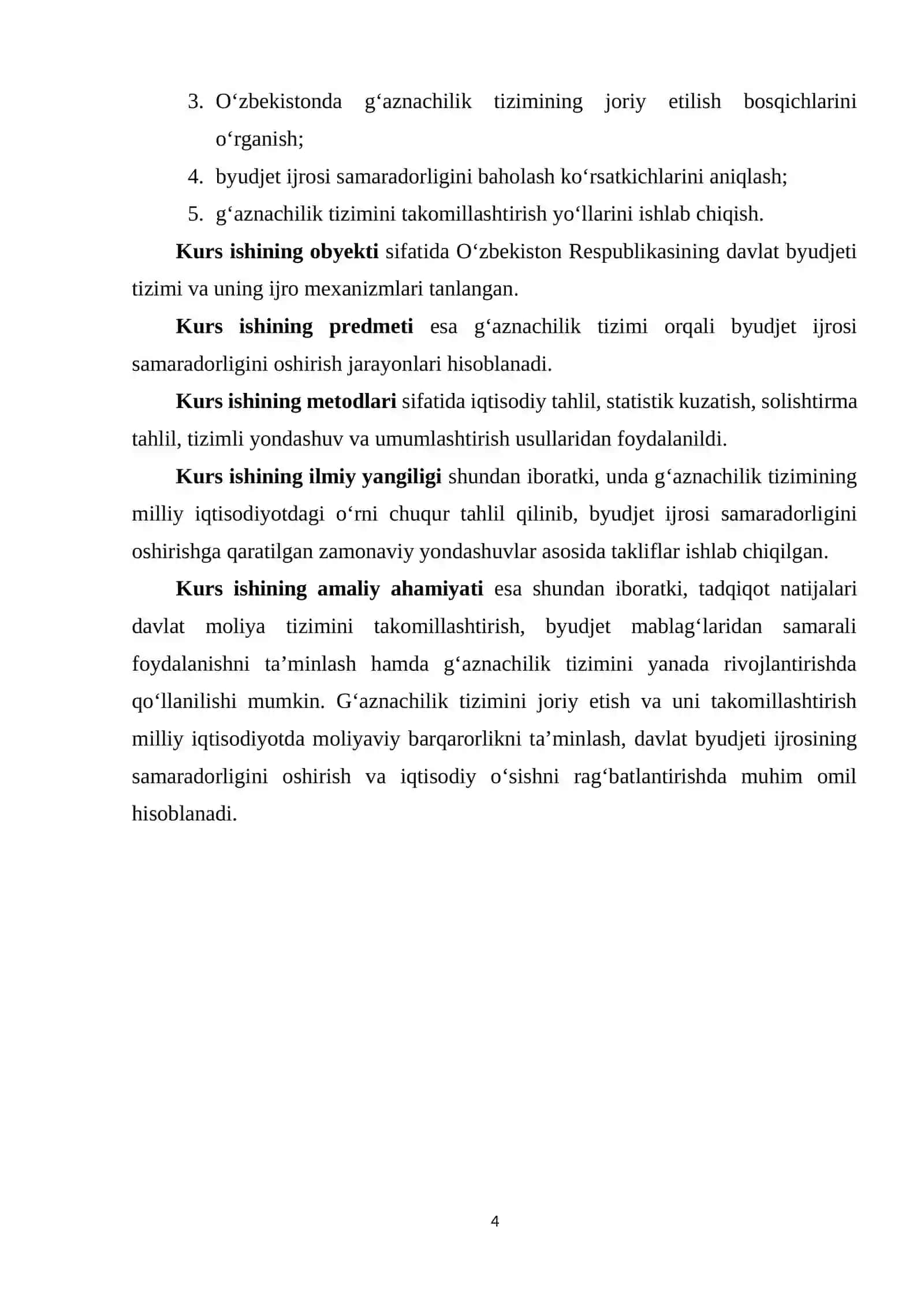 Milliy iqtisodiyotga g'aznachilik tizimini joriy etish orqali byudjet ijrosi samaradorligini oshiris 4