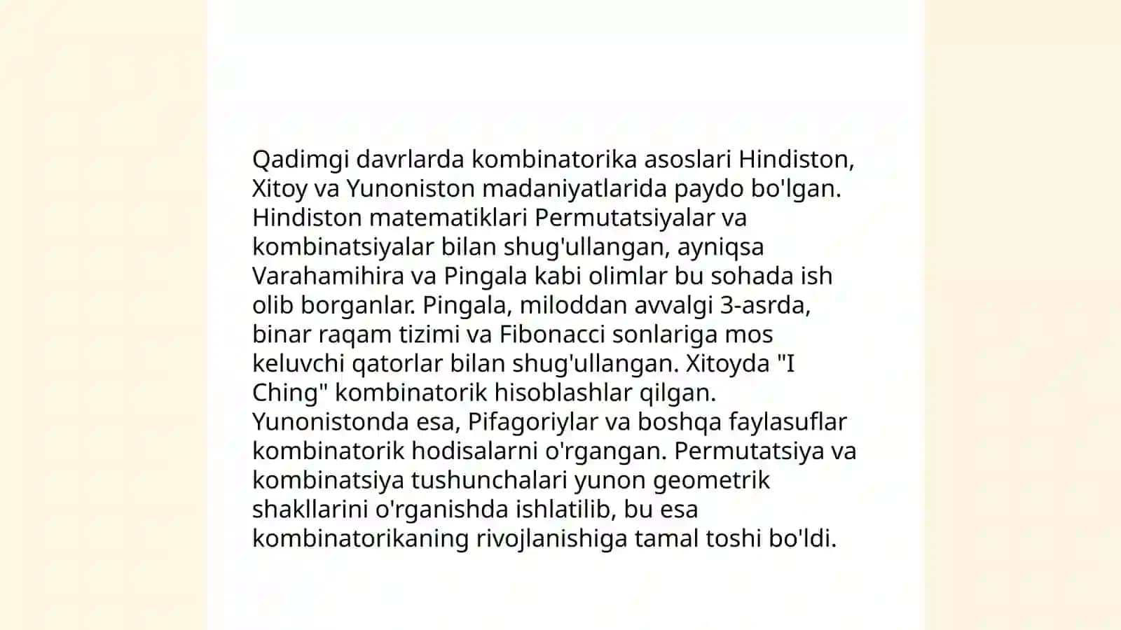 Kombinatorika rivojlanish tarixi 4