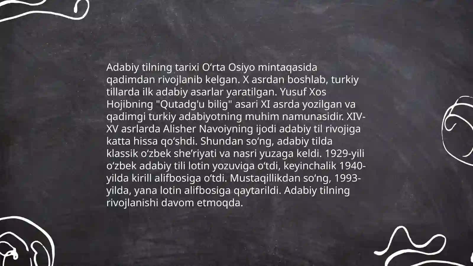 Oʻzbek adabiy tili va uning tayanch dialekti lahjasi Adabiy tilning ogʻzaki va yozma shakillari 4