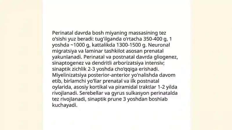Bolalarda bosh miyaning morfologik va funksional xususiyatlari 4