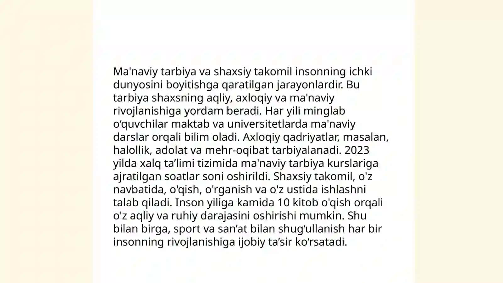Erkin inson shaxsini rivojlantirish- ma'naviy tarbiyaning maqsadi 4