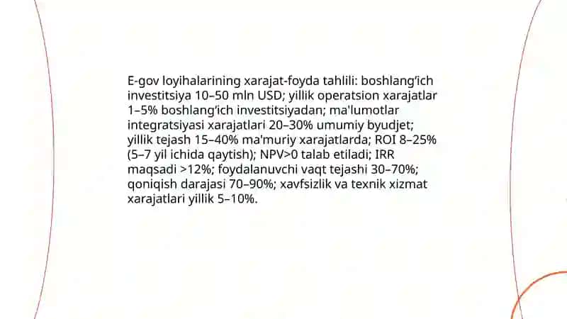 Elektron hukumat (e-gov) tizimining iqtisodiy samaradorligi 4