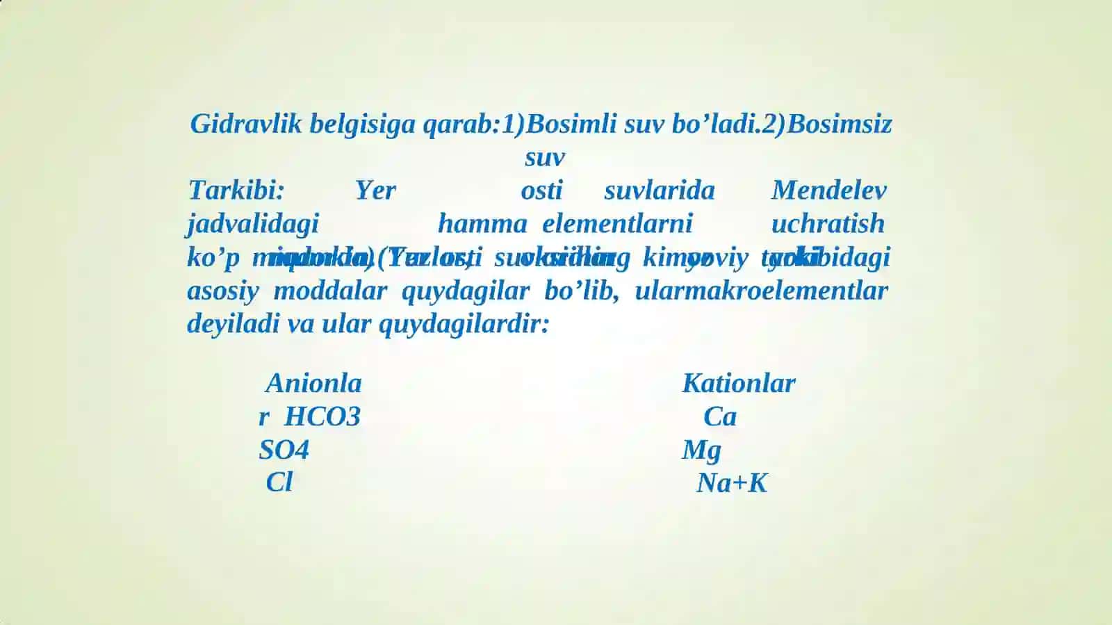 Yer osti suvlarining xarakat qonunlari va Darsiy qonuni 4