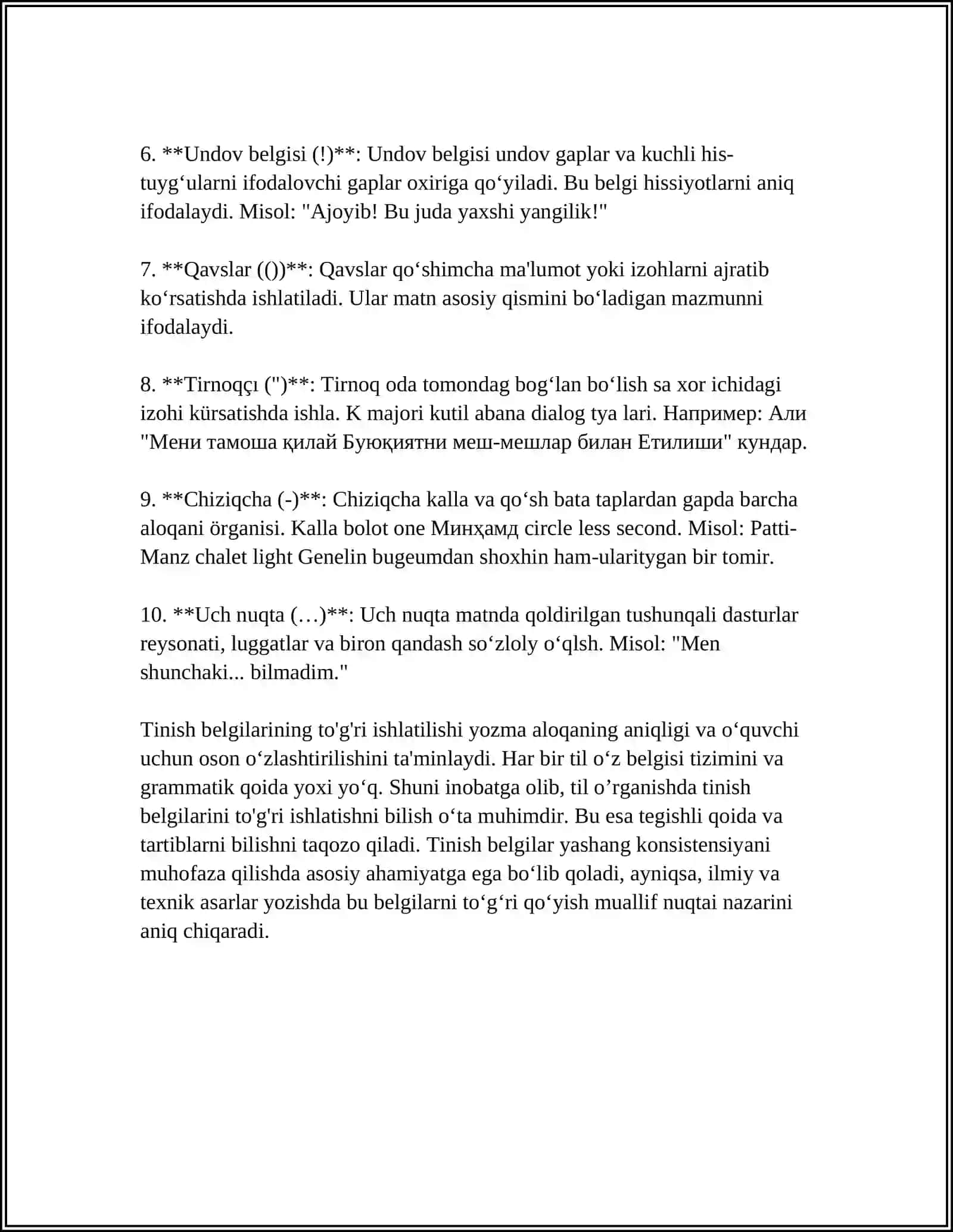 Mavzu: 1- 4- SINF DARSLIKLARIDAGI TINISH BELGILARINING ISHLATILISHIGA OID MASHQLARNI TAHLIL QILISH 4