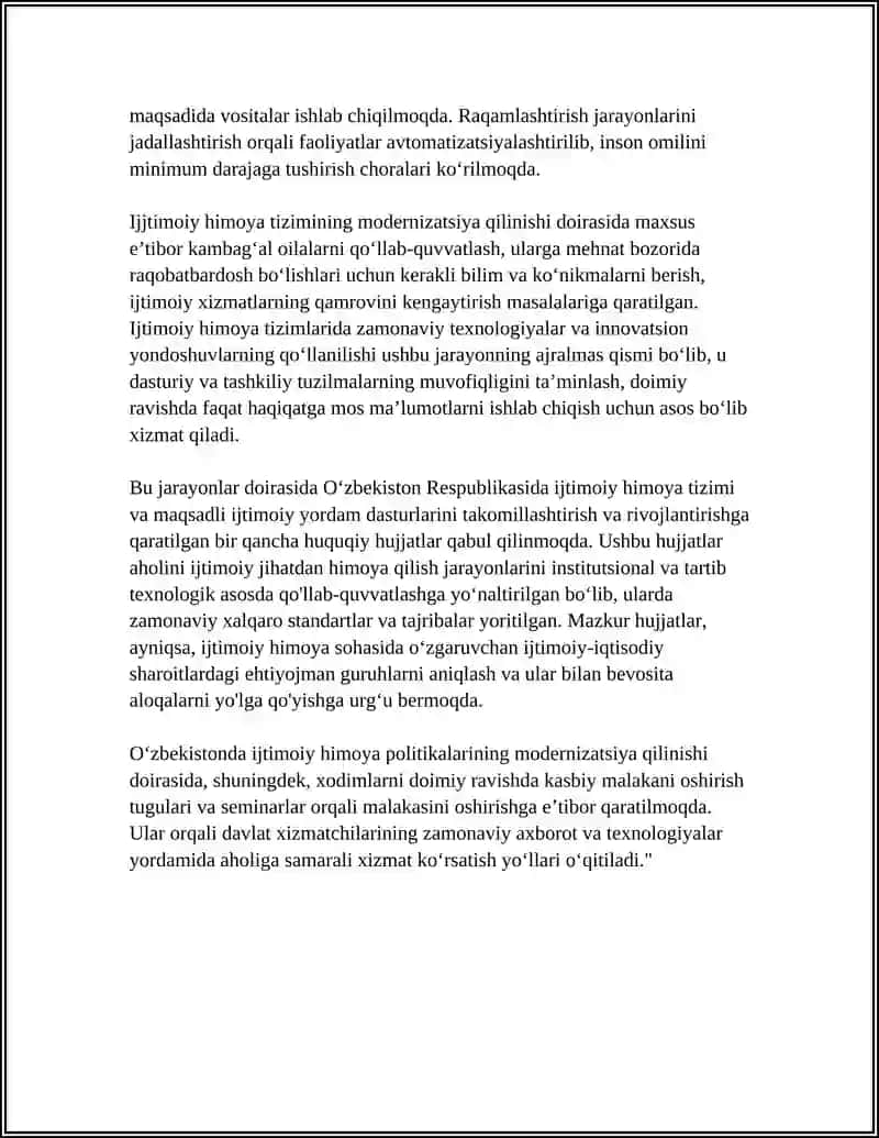OʻZBEKISTONDA IJTIMOIY SOHAGA ZAMONAVIY YONDASHUVLAR 4