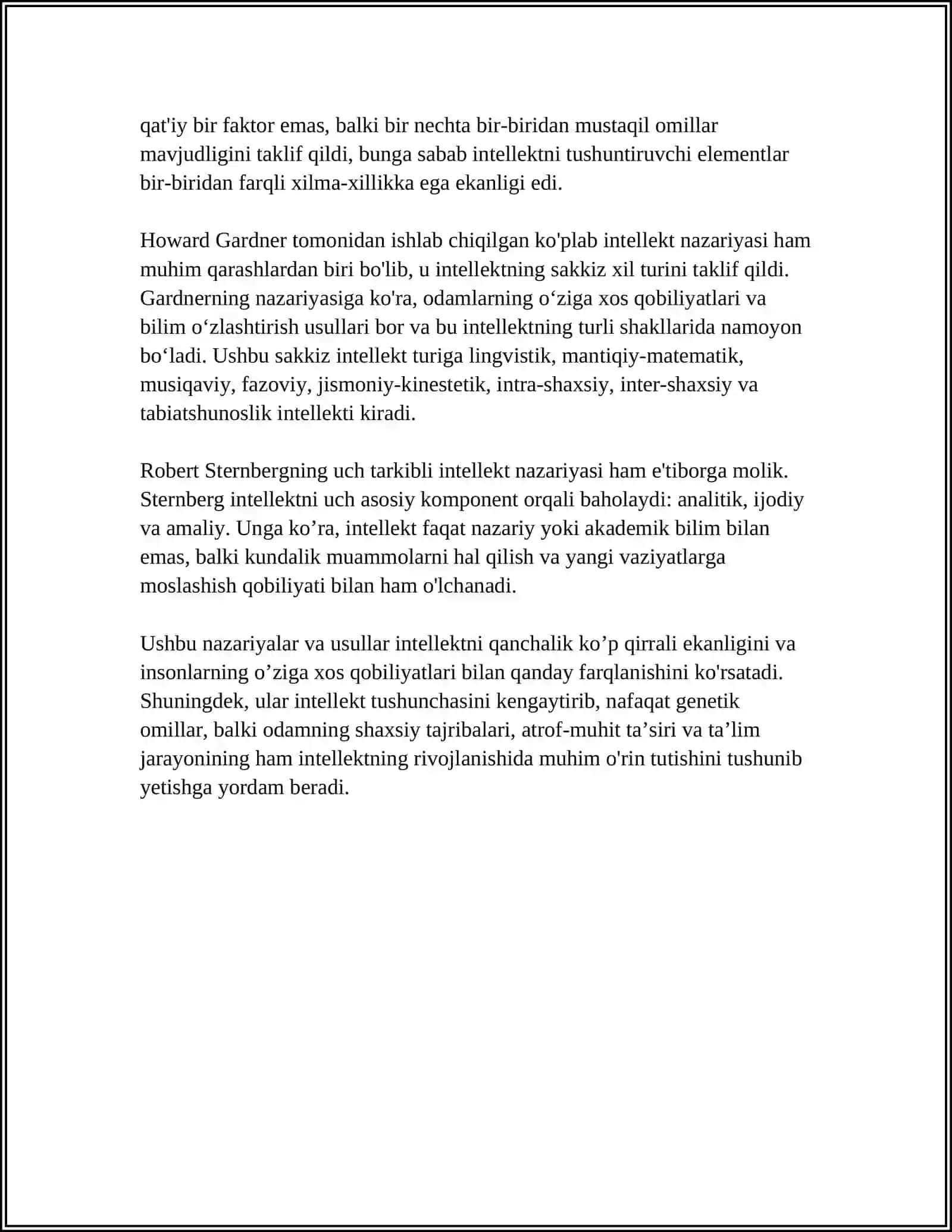 INTELLEKT VA KREATIVLIK NAZARIYALARI 4