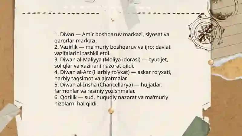 Amir Temur davrida markazlashgan davlat asoslari va boshqaruv tizimi 4