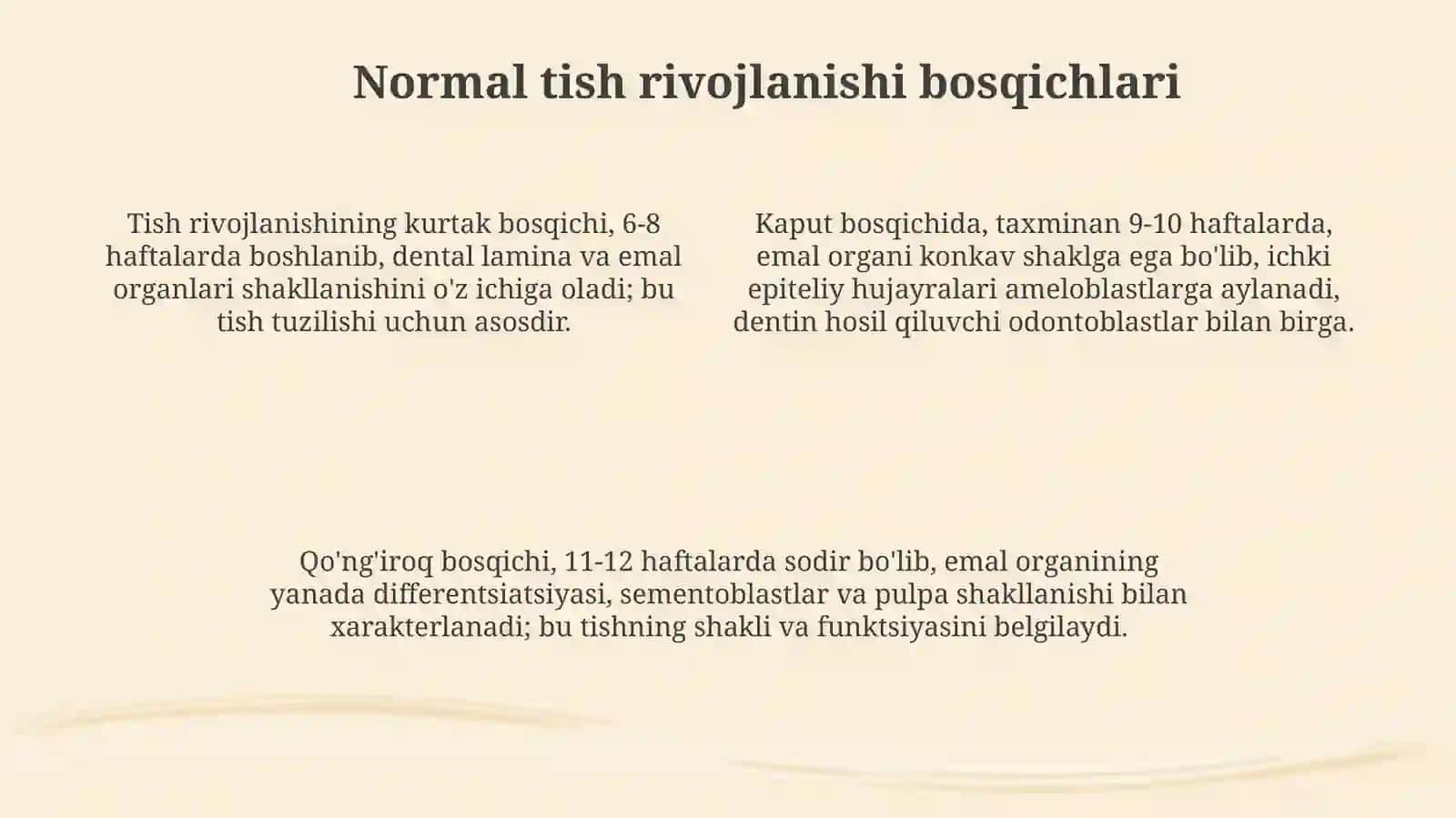 Tishlarning rentgen anatomiyasi. Prikus va tish rakkiyotidagi an'omaliyalar 4