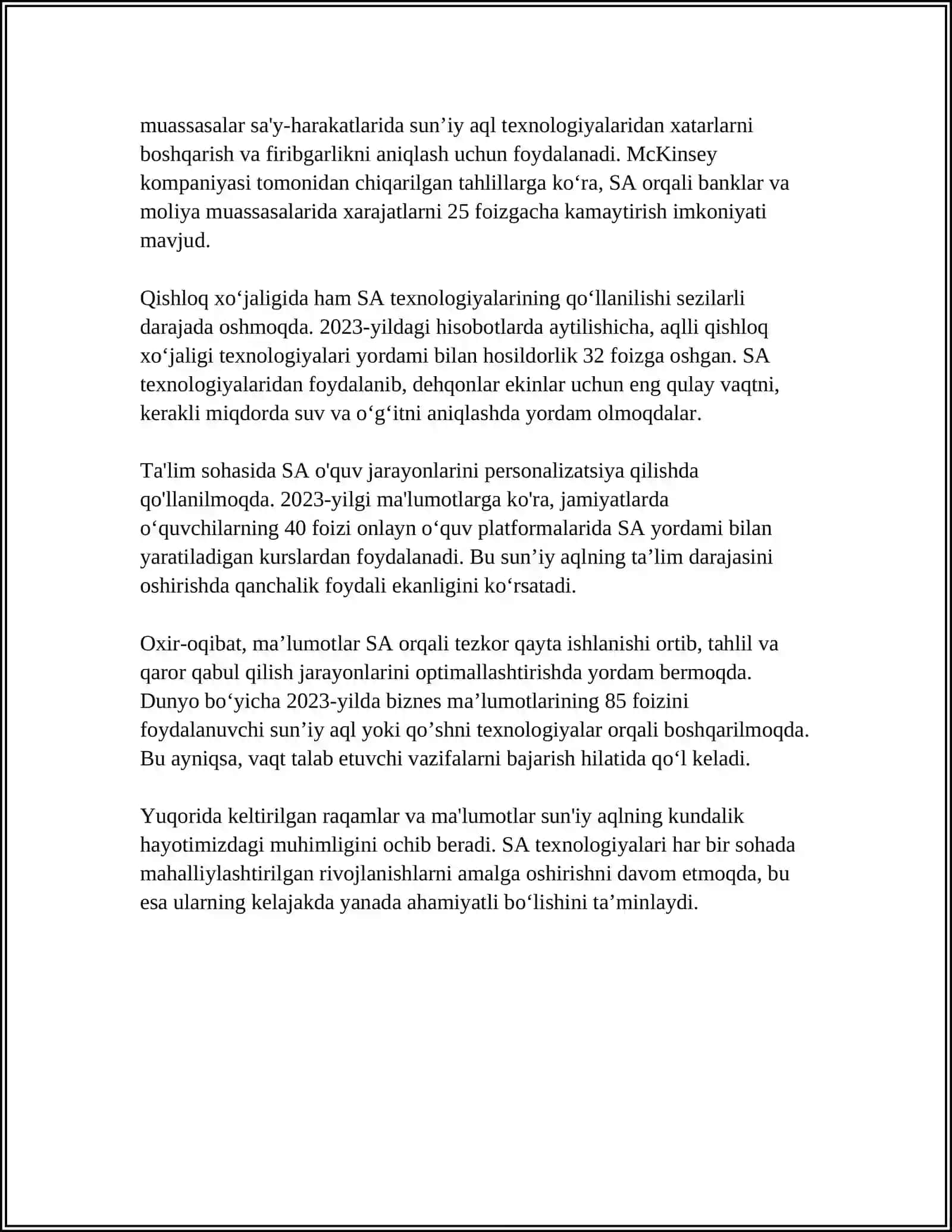 ZAMONAVIY TEXNOLOGIYALAR BIZNING HAYOTIMIZDAGI OʻRNI 4