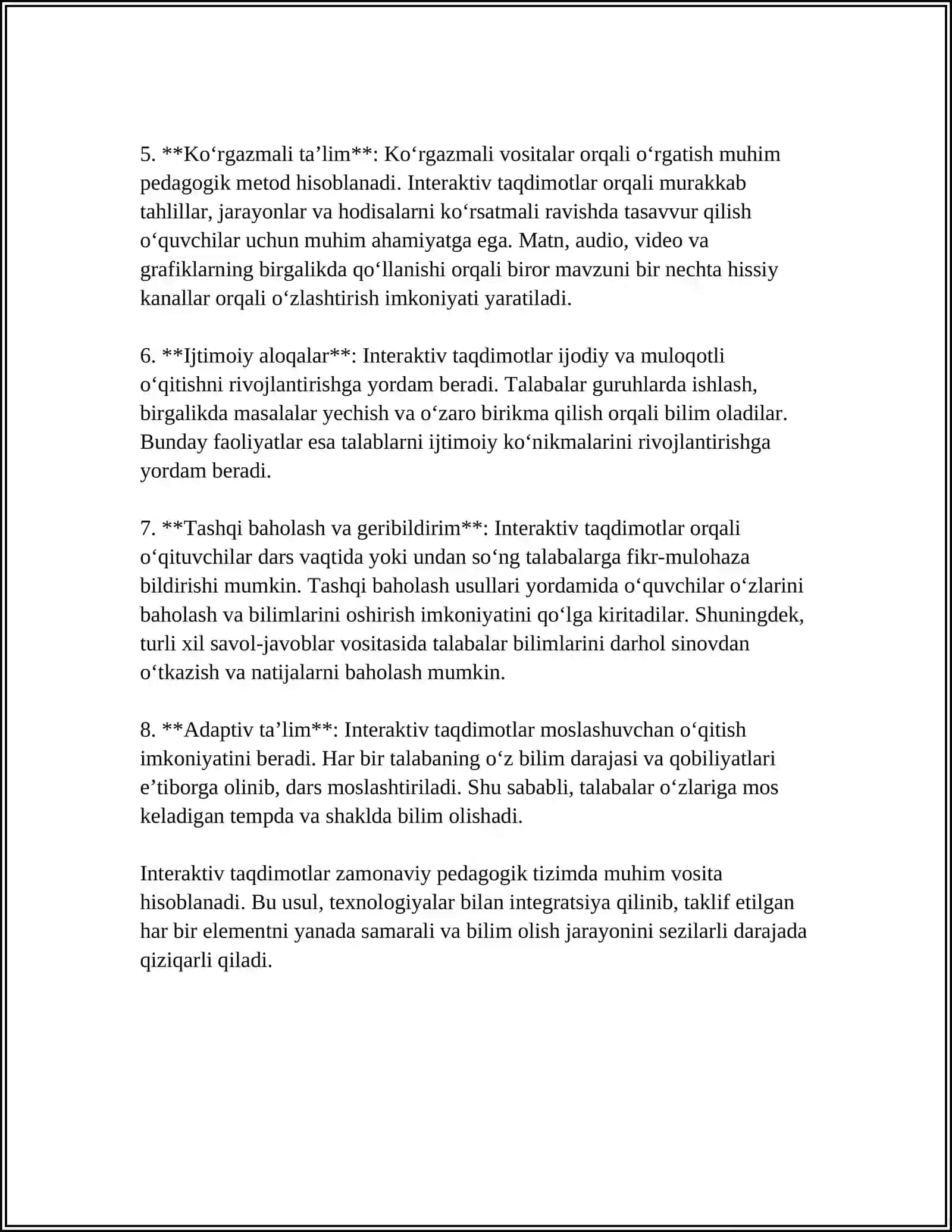 TA’LIMDA INTERAKTIV TAQDIMOTLAR TAYYORLASH 4