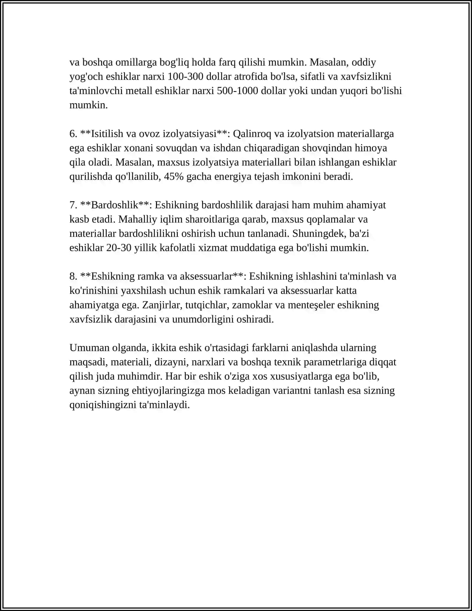 MUSTAQIL ISH Mavzu: IKKI ESHIK ORASI 4