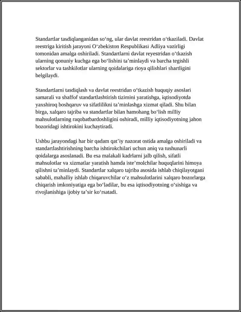 STANDARTLARNI TASDIQLASH VA DAVLAT ROYXATIDAN OTKAZISH 4