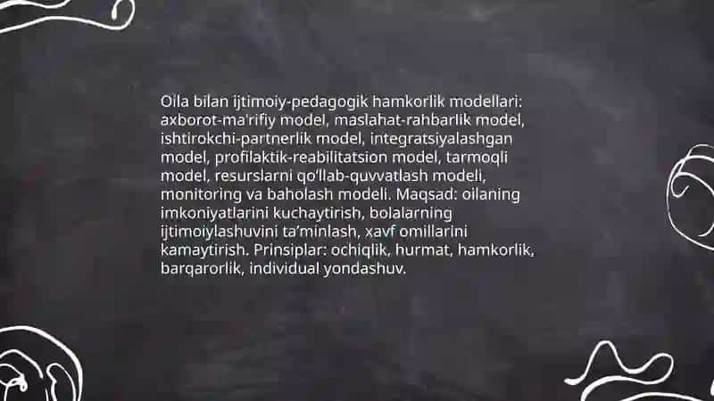 Ijtimoiy-pedagogik faoliyatining oila bilan o'zaro ta'siri 4
