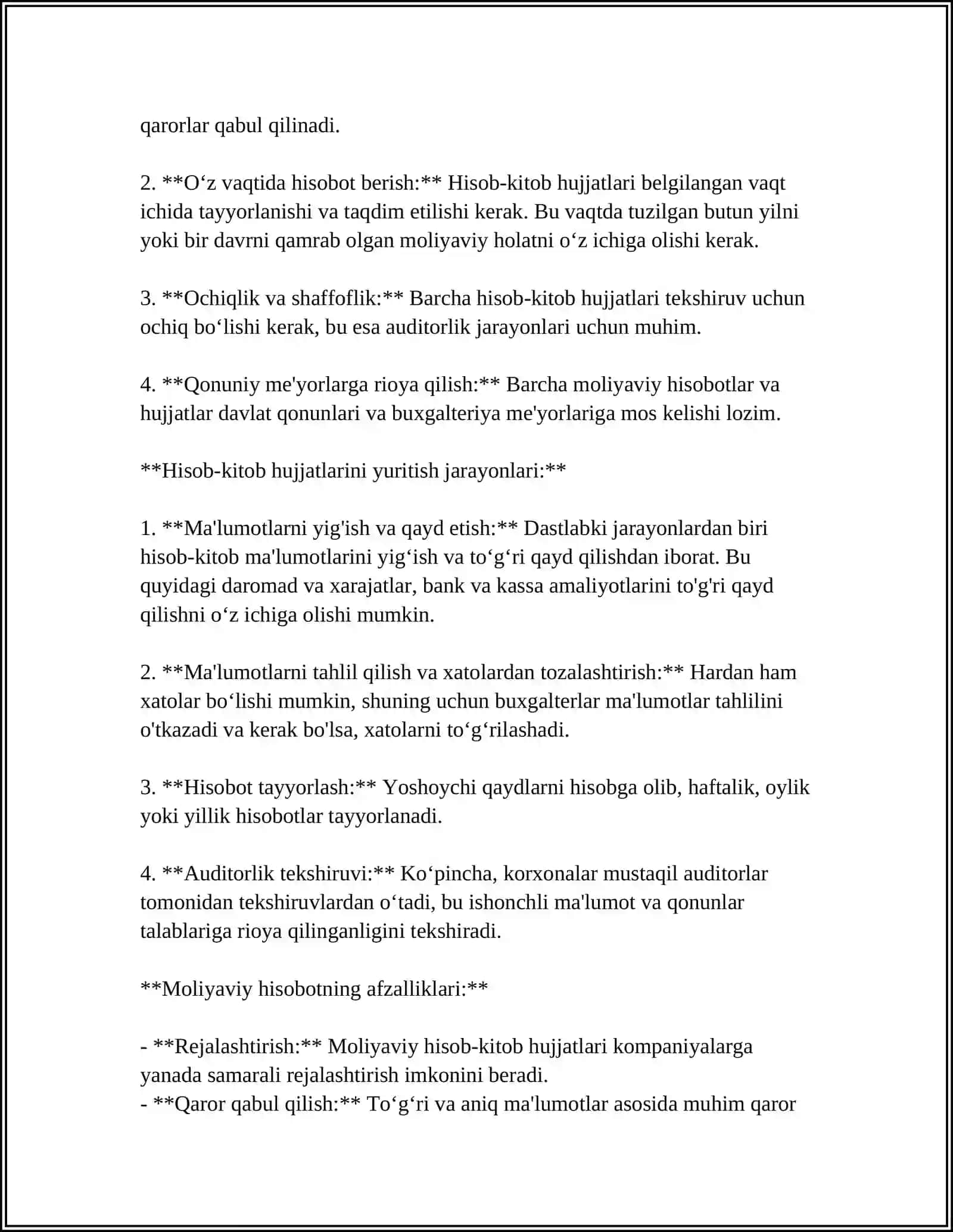 HISOB- KITOB SCHYOTI BOʻYICHA OPERATSIYALARNI HISOBGA OLISH 4