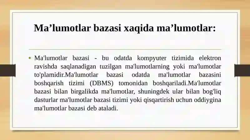 Ma’luotlar bazasini administratorlash va xavfsizligini ta’minlashni loyihalash 4