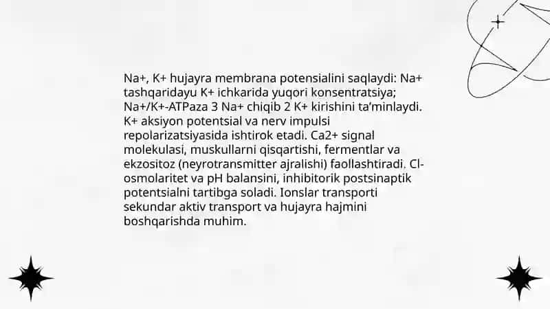 Hujayraning kimyoviy tarkibi asosiy zaxira moddalari va ularning metabolizmdagi roli 4